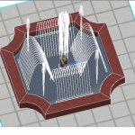 квадратный фонтан 3d модель чертеж dwg водная картина работа фонтана